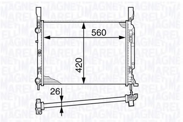 Радиатор охлаждения двигателя MAGNETI MARELLI 350213142600