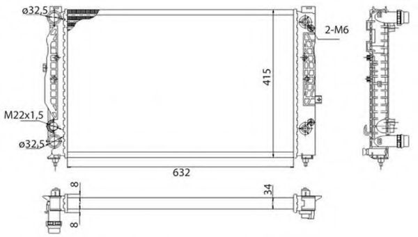 Радиатор охлаждения двигателя VAG 4A0121251A