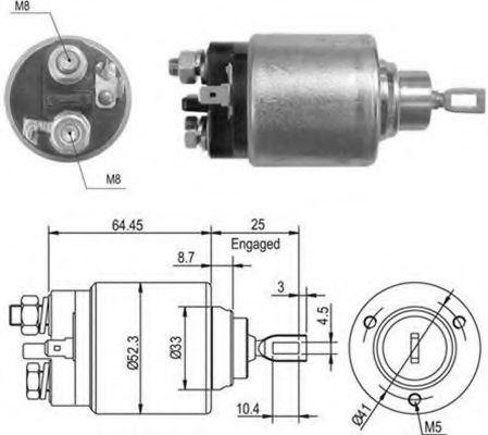 Втягивающее реле стартера MAGNETI MARELLI 940113050012