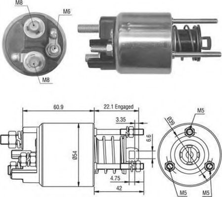 Втягивающее реле стартера MAGNETI MARELLI 940113050016