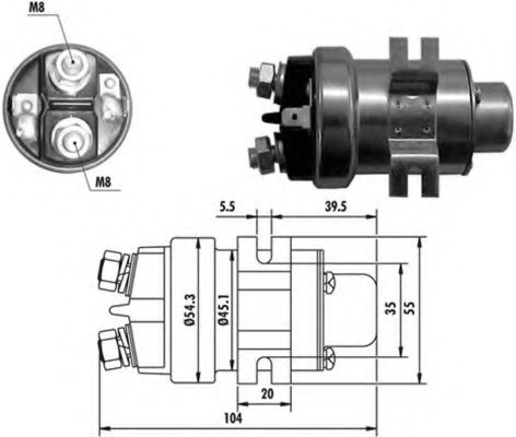 Втягивающее реле стартера MAGNETI MARELLI 940113050018