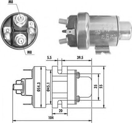 Втягивающее реле стартера MAGNETI MARELLI 940113050020