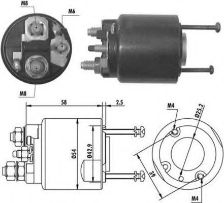 Втягивающее реле стартера MAGNETI MARELLI 940113050064