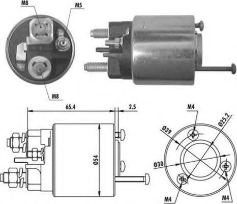 Втягивающее реле стартера MAGNETI MARELLI 940113050066