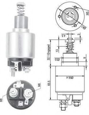 Втягивающее реле стартера MAGNETI MARELLI 940113050129