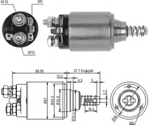 Втягивающее реле стартера MAGNETI MARELLI 940113050187