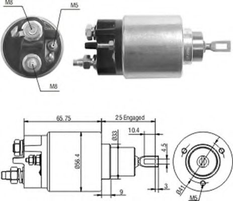 Втягивающее реле стартера MAGNETI MARELLI 940113050208