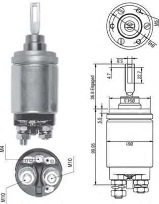 Втягивающее реле стартера MAGNETI MARELLI 940113050259