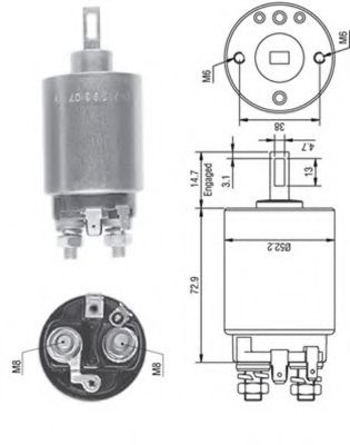 Втягивающее реле стартера magnetimarelli 940113050281