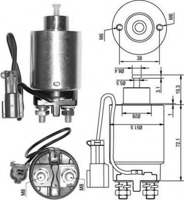 Втягивающее реле стартера MAGNETI MARELLI 940113050286