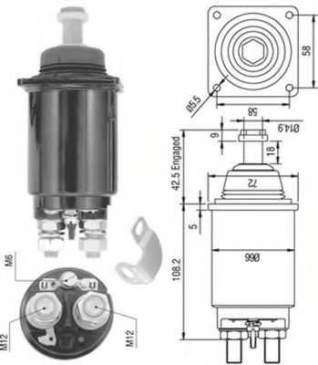 Втягивающее реле стартера MAGNETI MARELLI 940113050312