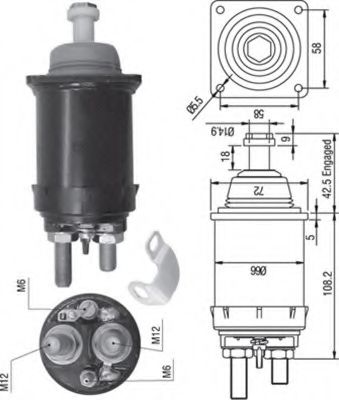 Втягивающее реле стартера MAGNETI MARELLI 940113050314