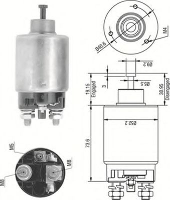 Втягивающее реле стартера MAGNETI MARELLI 940113050316