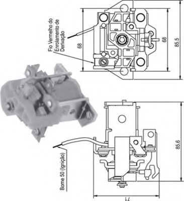 Втягивающее реле стартера MAGNETI MARELLI 940113050336