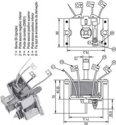 Втягивающее реле стартера MAGNETI MARELLI 940113050337