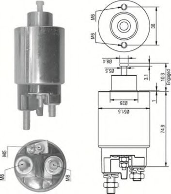 Втягивающее реле стартера MAGNETI MARELLI 940113050354