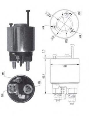 Втягивающее реле стартера MAGNETI MARELLI 940113050373