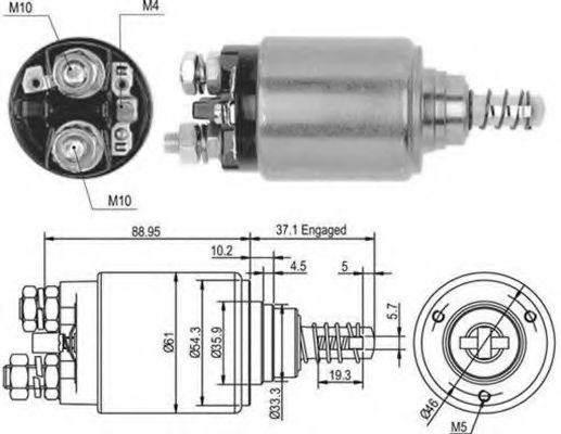 Втягивающее реле стартера MAGNETI MARELLI 940113050376