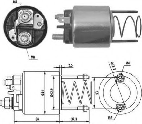 Втягивающее реле стартера MAGNETI MARELLI 940113050382