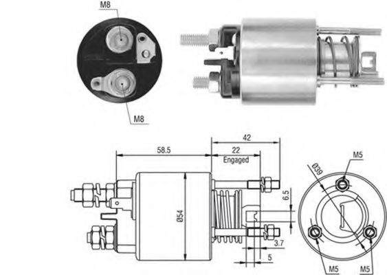 Втягивающее реле стартера MAGNETI MARELLI 940113050384