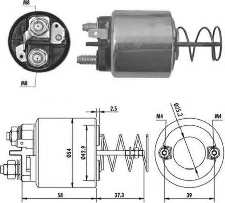 Втягивающее реле стартера MAGNETI MARELLI 940113050386