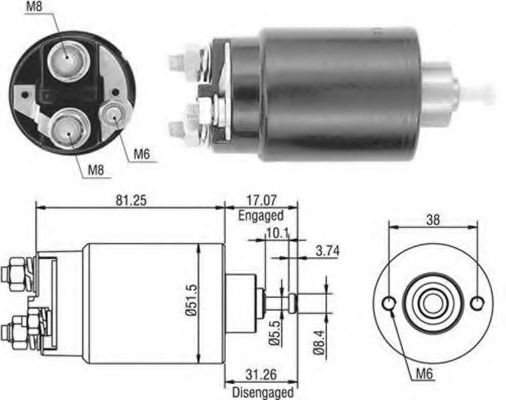 Втягивающее реле стартера MAGNETI MARELLI 940113050404