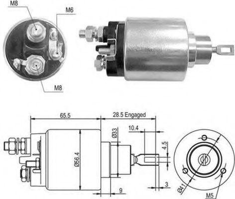 Втягивающее реле стартера MAGNETI MARELLI 940113050429