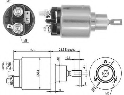 Втягивающее реле стартера MAGNETI MARELLI 940113050435