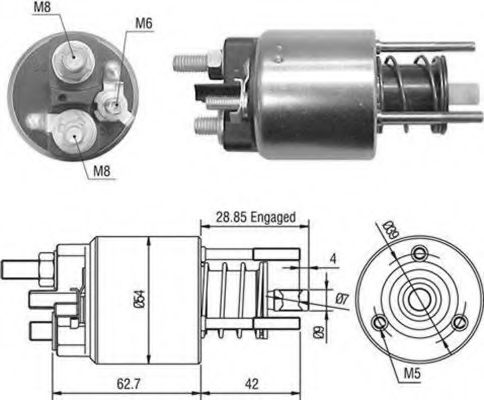 Втягивающее реле стартера MAGNETI MARELLI 940113050453