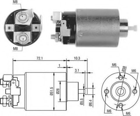 Втягивающее реле стартера MAGNETI MARELLI 940113050476