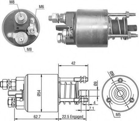 Втягивающее реле стартера MAGNETI MARELLI 940113050491