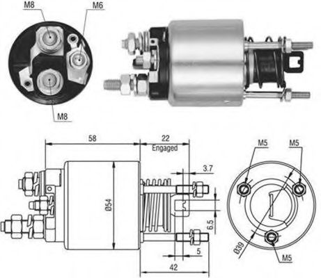 Втягивающее реле стартера MAGNETI MARELLI 940113050526