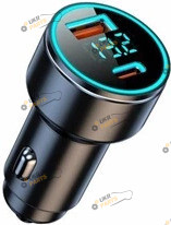 Зарядное устройство 12 Atelie чорний з підсвічуванням USB/Type-C 3 А (951809)