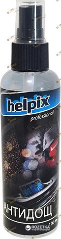 Антидождь для стекла HELPIX Professional 0.1 л (поліроль скла зовнішній Антидощ Helpix Professional  (100мл)+губка + мікрофібра)