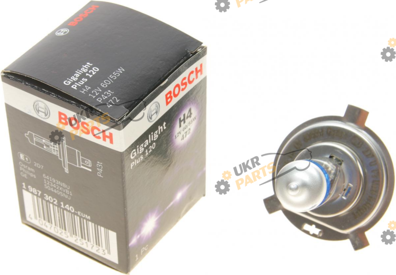 Галогеновая лампа Bosch PGJ19-3 Pure Light H4 1 шт (1 987 302 140)