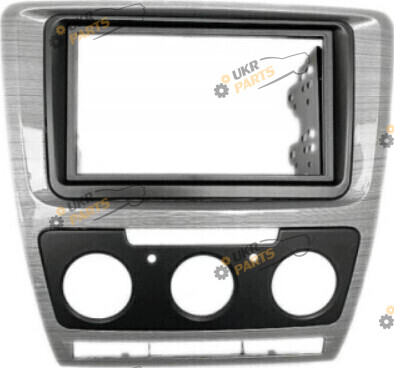 Переходная рамка Skoda Octavia 08-13 (Manual Air-Cond) Grey-HQ 2 din (20364)