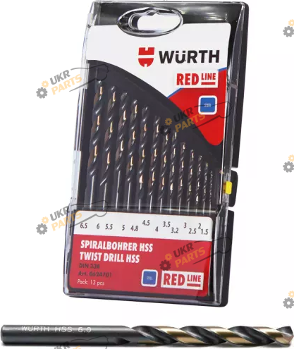 Набор сверл по металлу Wurth HSS RED LINE 1,5-6,5ММ (0624701)