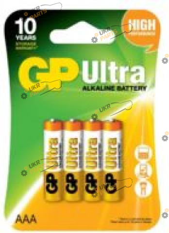 Солевая батарейка GP ULTRA ALKALINE 1.5V 24AU-U4 ААA 4 шт. (4891199027659)