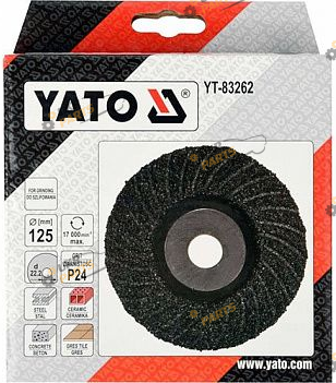 Шлифовальный круг Yato универсальный, Ø= 125/22.2 мм, Р16 (YT-83262)