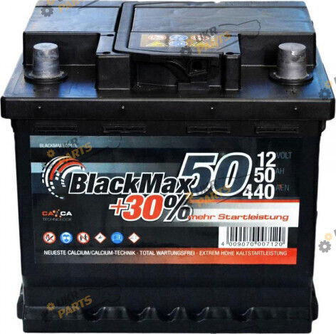 Автомобильный аккумулятор BlackMax 6СТ-50 АзЕ 50 Ач (B3002)