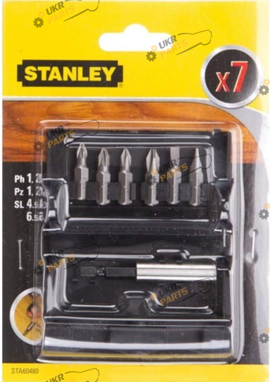 Набор бит Stanley с магнитным держателем L=60 мм, 7 шт магнитный (STA60480-XJ)
