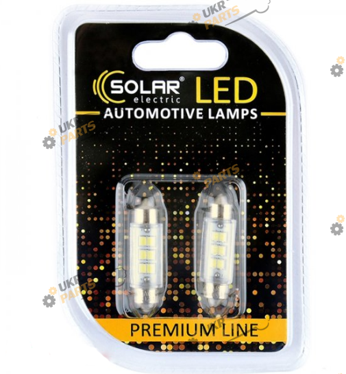 LED лампа SOLAR 12V SV8.5 T11x39 6SMD 2835 white C5W (SL1351)