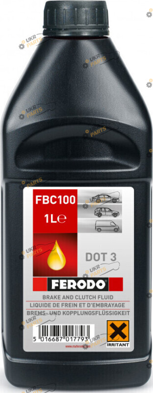 Тормозная жидкость Ferodo DOT 3 FBC 100 1 л (FBC 100)