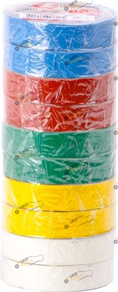 Изолента Intertool ассорти, упаковка 10 шт 20 м / 17 мм (IT-0024)