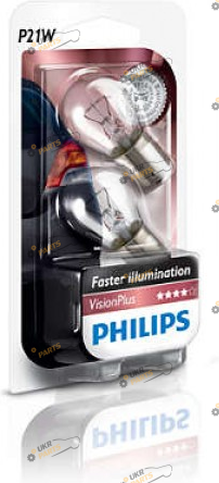 Лампочка Philips P21W 12V 21W BA15s VisionPlus (12498VPB2)
