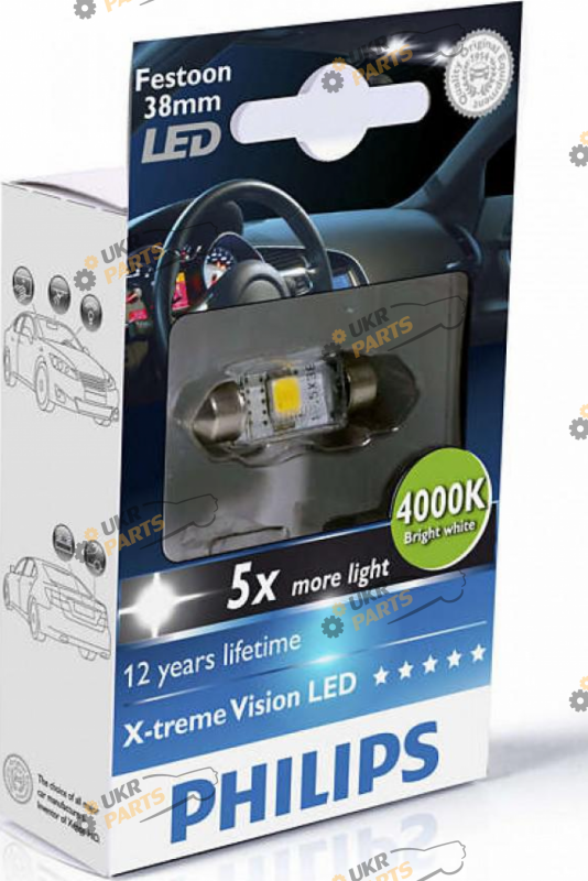 LED лампа Philips Festoon BlueVision C5W 0.8 Вт (22687)