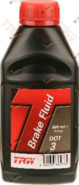 Тормозная жидкость TRW DOT 3 BRAKE FLUID 0.5 л (PFB 350)