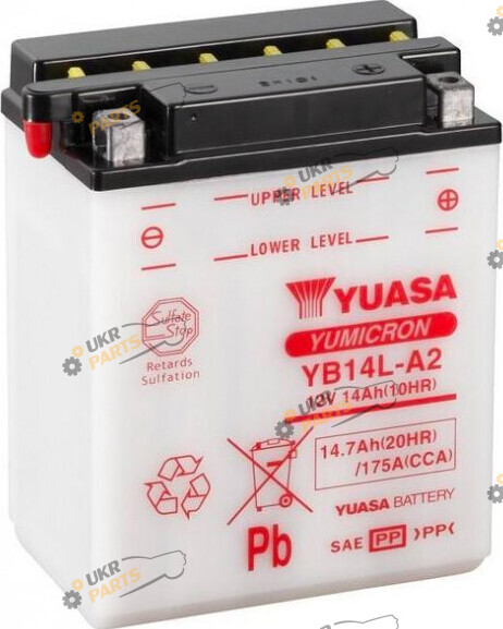 Мотоциклетный аккумулятор Yuasa Мотоциклетный МОТО YuMicron Battery YB14L-A2 (сухозаряжений) (YB14L-A2)