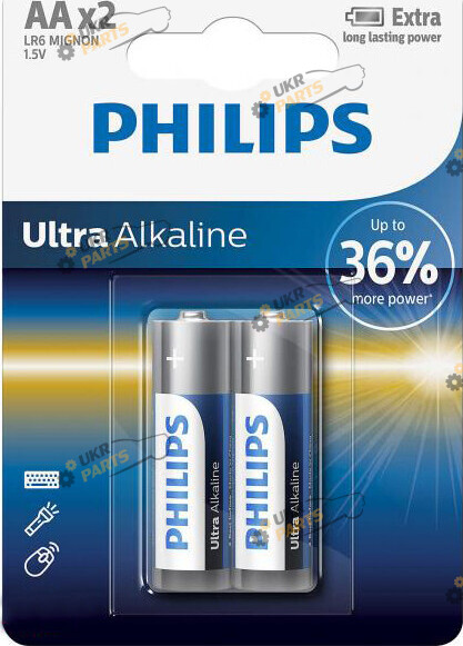 Батарейка Philips Ultra Alkaline AA 2 шт. (LR6E2B/10)