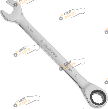 Ключ комбинированный Intertool с трещеткой 15 мм (XT-1355)